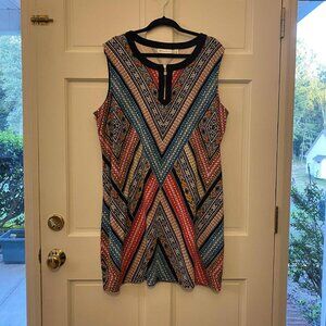 Rafaella Dress - Women's 3X - Beautiful multicolor sleeveless shirt dress New!